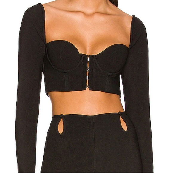 Camila Coelho Black Crop Top– Size M–New W/ Tags –Chic Party /Night Out/ Revolve - Picture 2 of 6